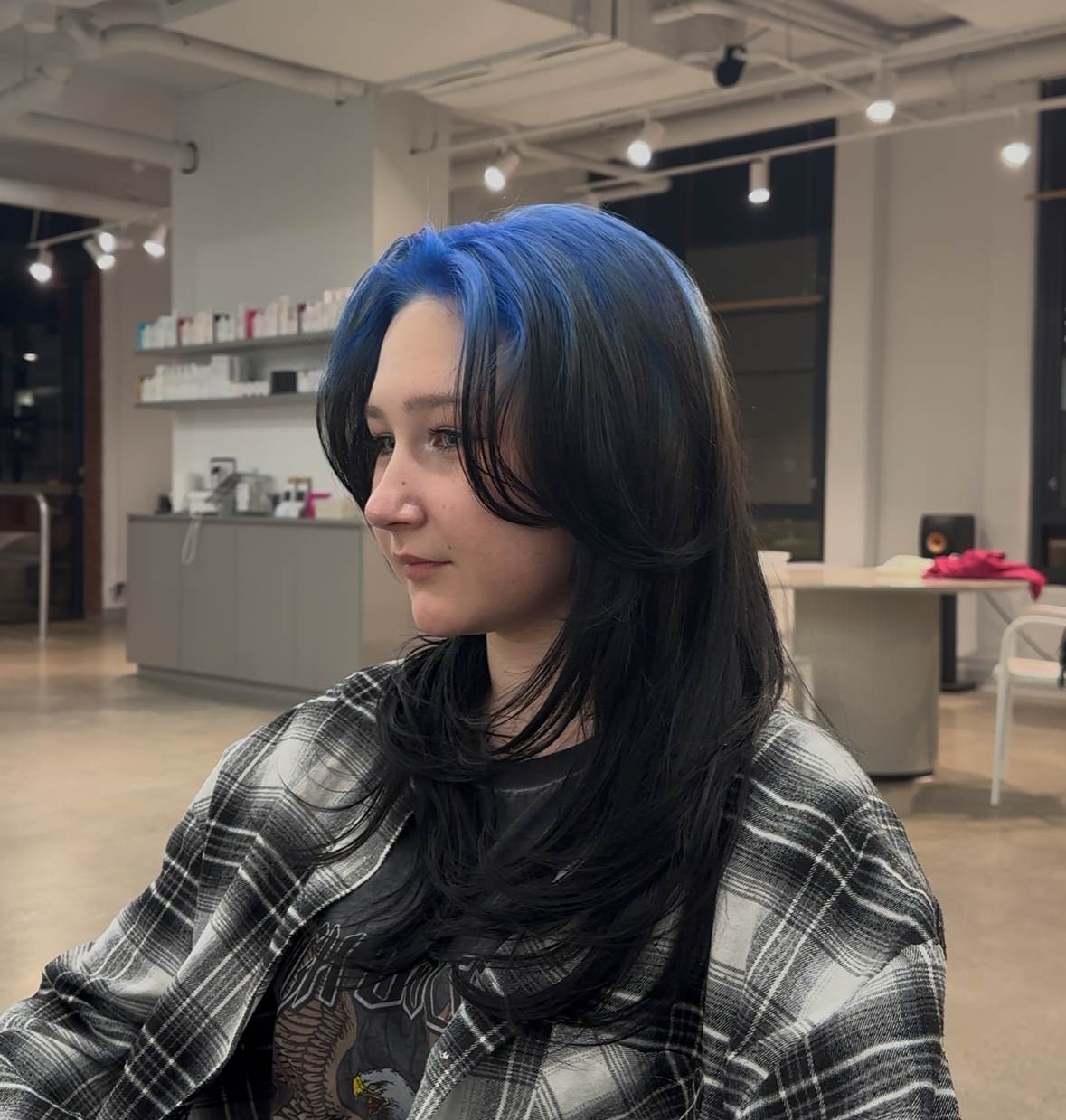 A client at with Blue Ghost roots done professionally at Assort Melbourne