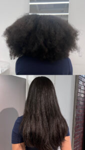 Before and After a Japanese Straightening treatment.