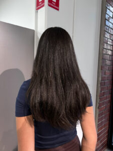 Incredibly glossy, smooth, and pin-straight hair after a Japanese Hard Perm service at Assort Melbourne