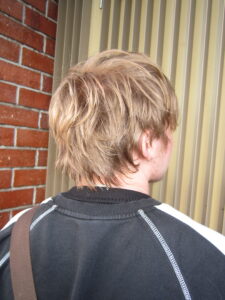 Close-up of hair texture showing dimensional highlights and a soft, lived-in finish.